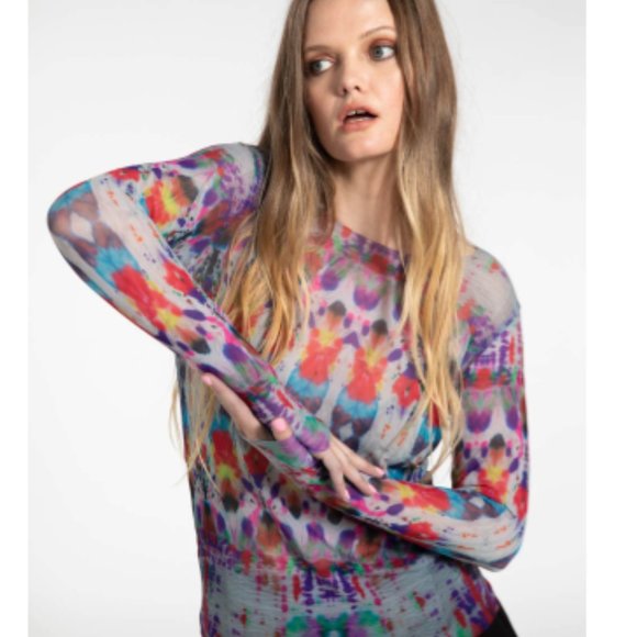 Color Burst Feel Good Stretch Top - Picture 1 of 3